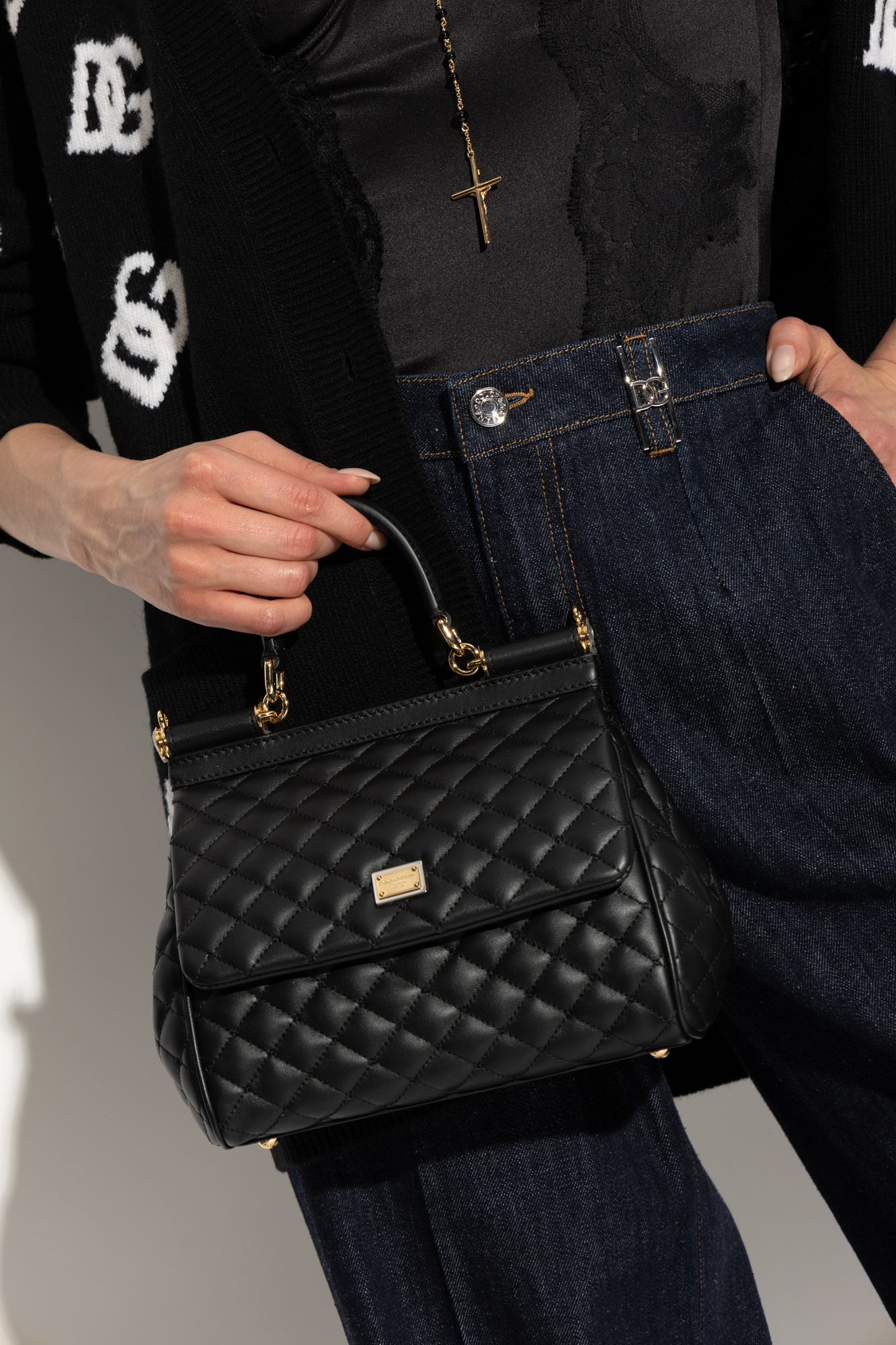 Black Shoulder Bag Sicily Medium Dolce & Gabbana - Vitkac AS